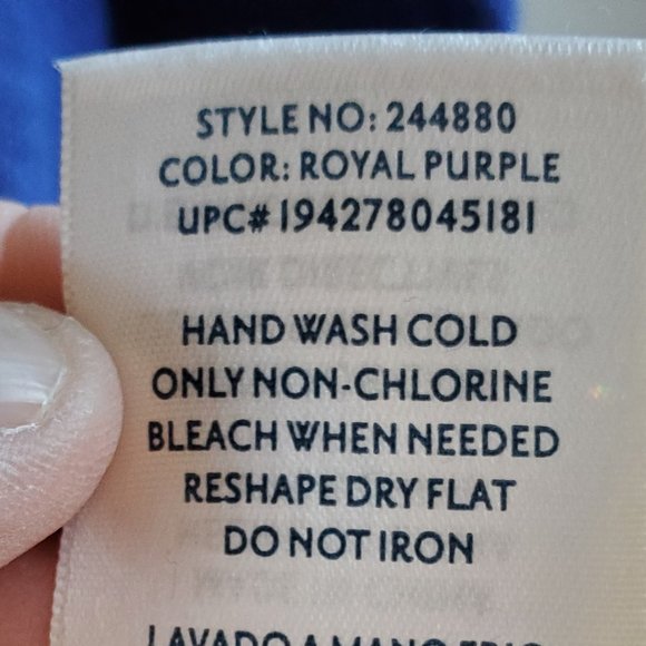 Seven7 Royal Blue/Purple Scoop Neck Cotton/Cashmere Sweater Size Large - Picture 11 of 16